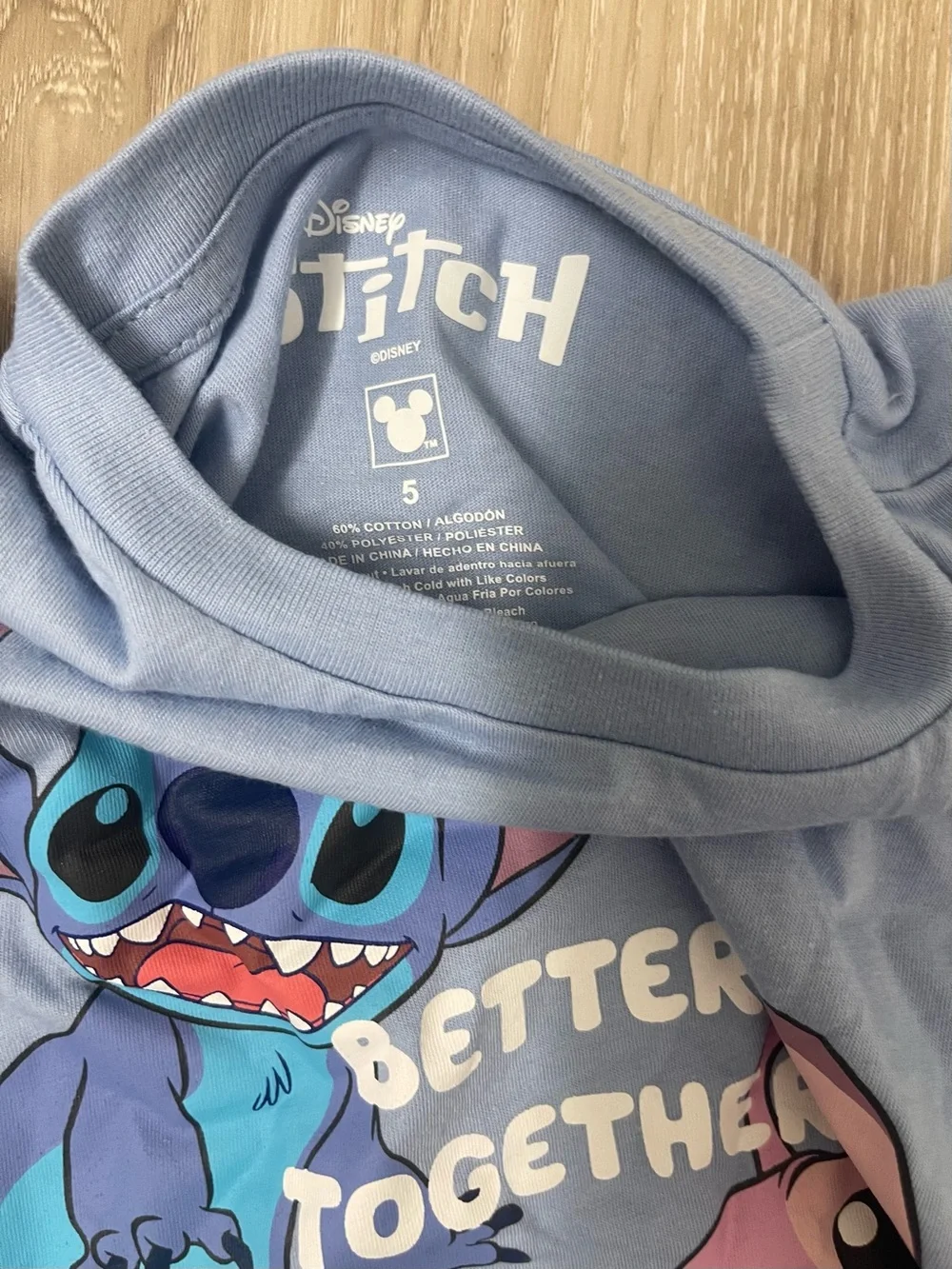 Disney Light Blue Stitch & Angel 'Better Together' Graphic Tee